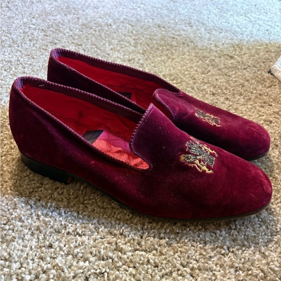Church's Rich Burgundy Velvet Men's Loafers - Picture 1 of 4